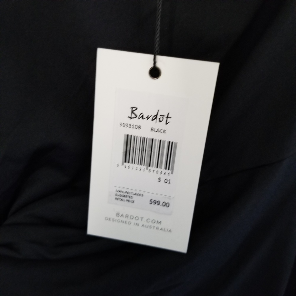 {Bardot} Black One Shoulder Maxi Mid Calf Dress SM - Picture 7 of 8